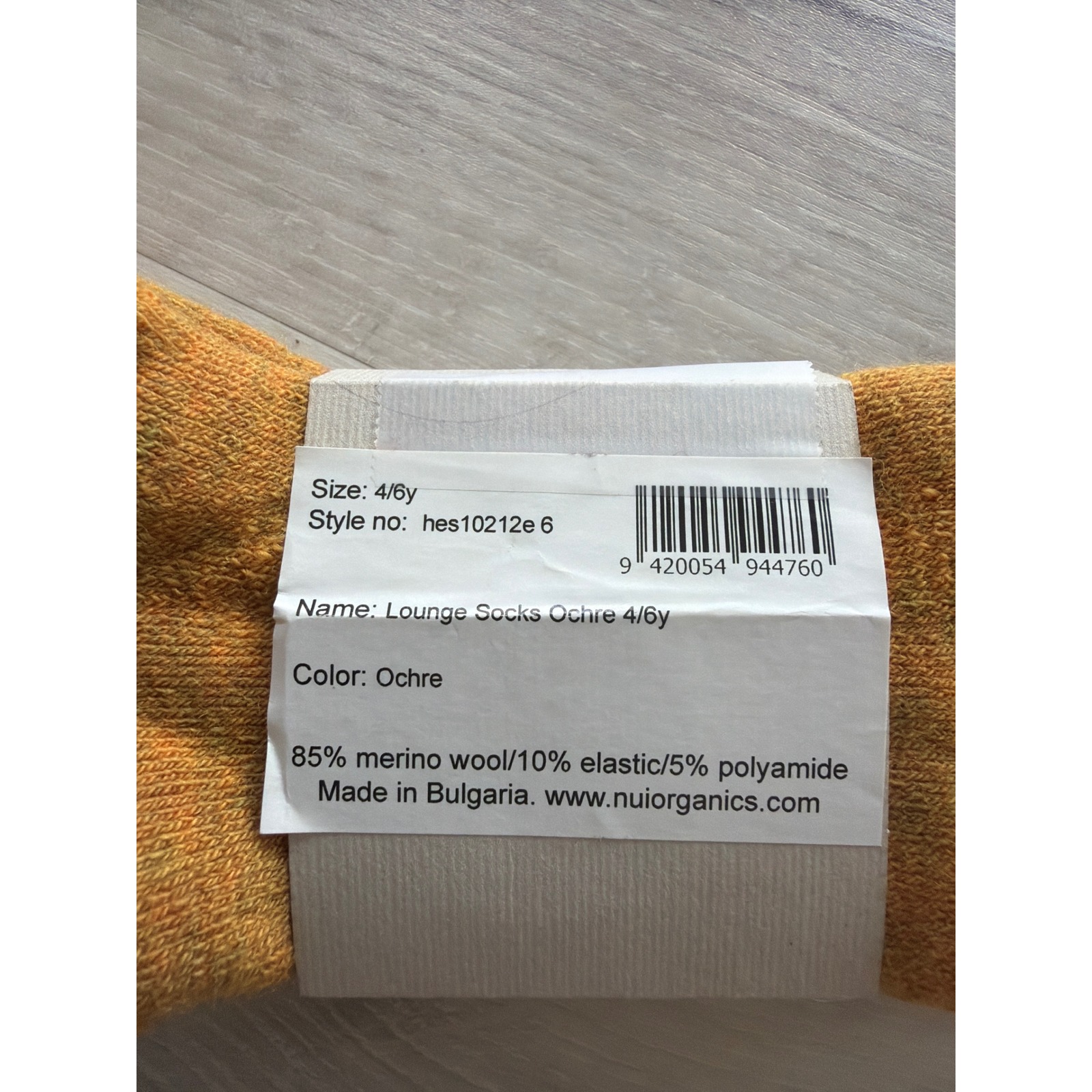 Nui Organics Lounge Socks Ochre 4/6y New With Tags — image 5 of 5
